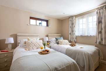 Calming hues in the second bedroom.