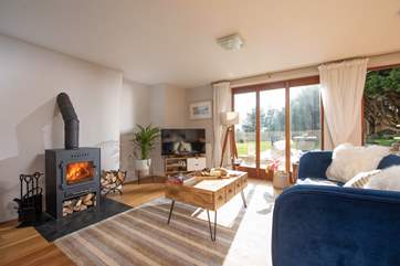 The delightful light-filled open plan living-room.