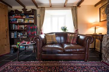 Leather sofas.