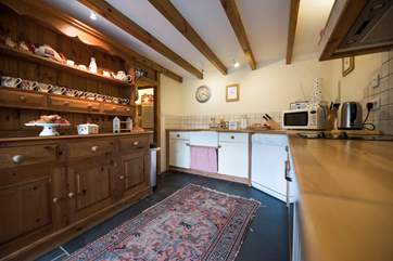 The kitchen is well-equipped.