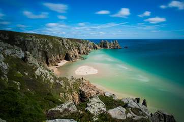 Treen and Porthcurno approximately eight miles away.