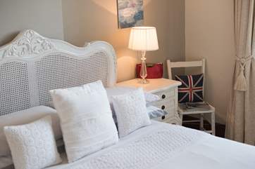 Lovely crisp linens and views of the sea.