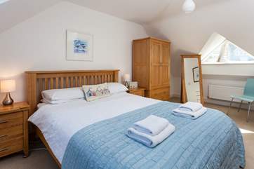Enjoy the calming colours in this bedroom (Bedroom 3).
