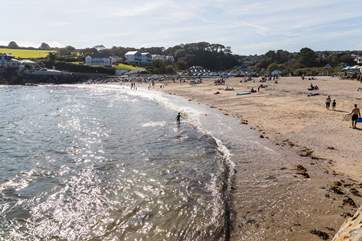 Sandy Swanpool beach is a 5 minute walk on a pushchair friendly path from Coastal Retreat.