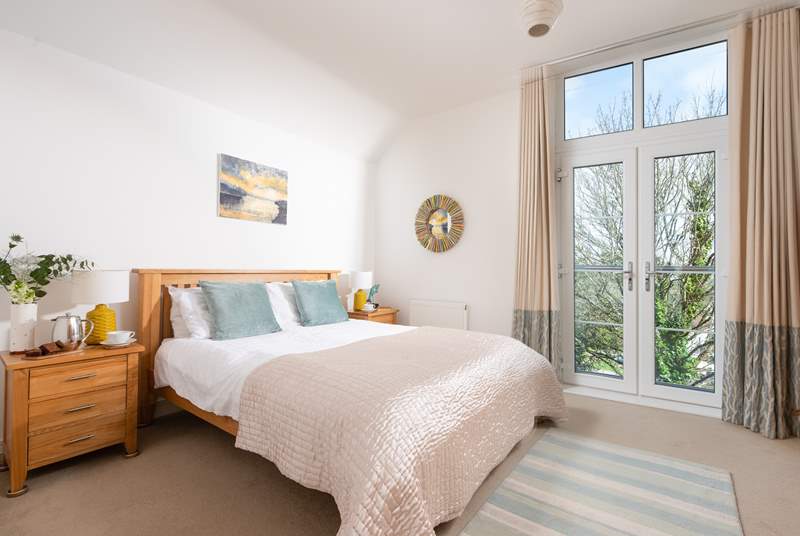 I just love the interior decor to the bedrooms, they are all so special in their own right. 
Bedroom two has a private en-suite and a beautiful Juliette balcony. Open up the doors and let the Cornish sea air in whilst you enjoy your morning coffee.