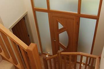 Looking down from the first floor landing.