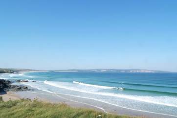 Glorious St Ives Bay stretches for several miles between Godrevy Point and St Ives itself, and is just a few minutes' drive from Nanpusker.