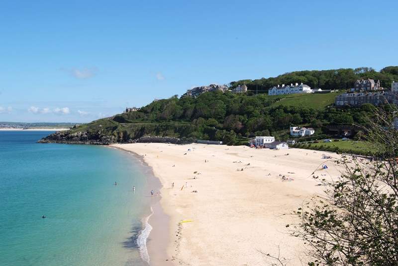 Porthminster Beach, one of St Ives'  beautiful golden beaches. 