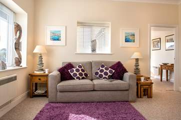 The comfortable interior of the apartment is beautifully furnished.