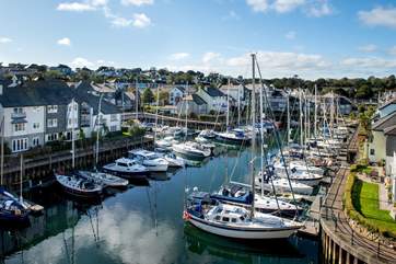 Enjoy views over the marina with a glass of wine.