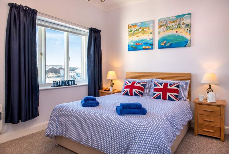 The bedroom looks out towards the lifeboat station.