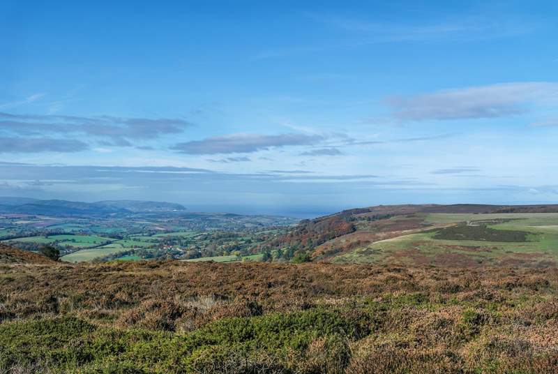 The breathtaking views from high up in the Quantocks.