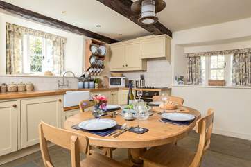 The kitchen is fitted as a true home-from-home and is exceptionally well-equipped.