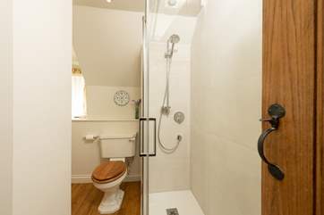 The shower-room has a newly installed walk-in shower.