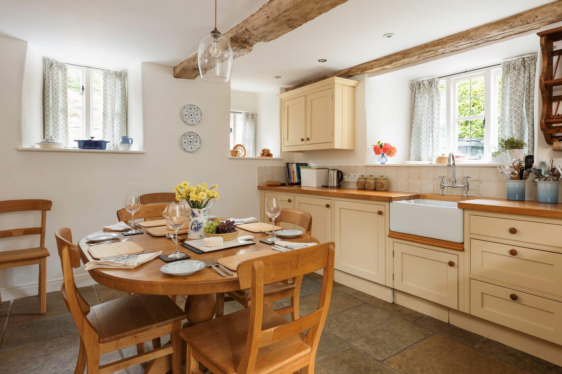 The kitchen is fitted as a true home-from-home and is exceptionally well-equipped.