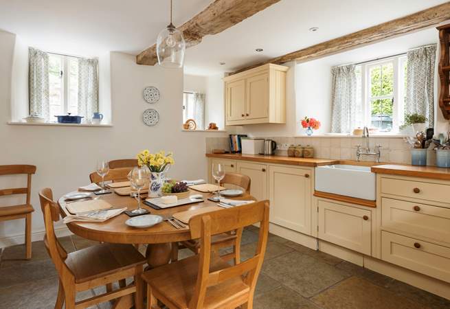 The kitchen is fitted as a true home-from-home and is exceptionally well-equipped.