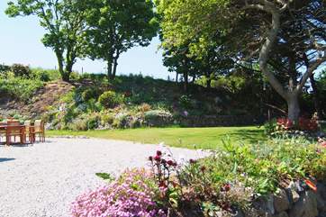 The back garden provides plenty of space for children to play.