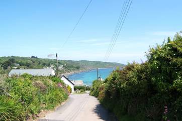 The lane leading back down into the village.