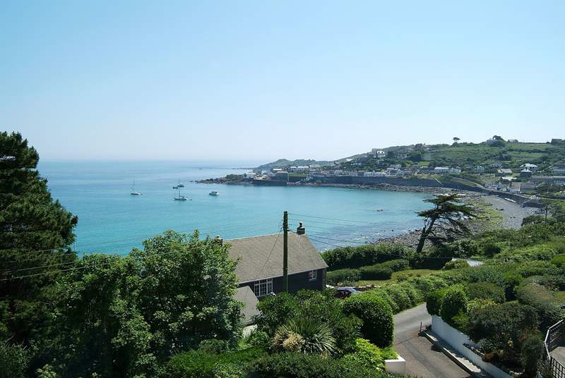 The view from the other side of the village, looking back towards the harbour.