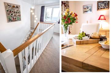 A lovely light and big landing upstairs.