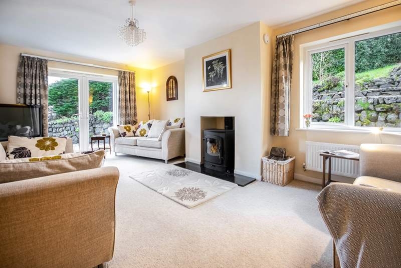 There are lovely sea views and a fantastic wood-burner from the comfortable sitting-room.