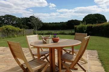 Meadowbank has a wonderful enclosed garden with views over fields.