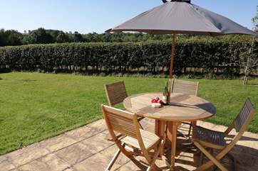 Meadowbank has a wonderful enclosed garden with views over fields.