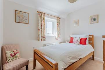 The single bedroom, bedroom 3, also looks out over open countryside.