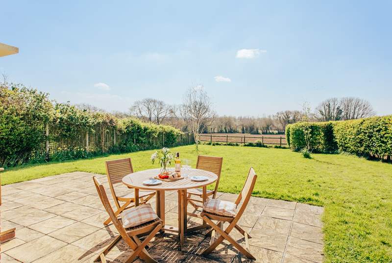 Meadowbank has a wonderful enclosed garden with views over fields.