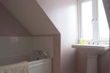 The first floor family bathroom.