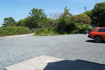 There is plenty of parking space in front of the house.