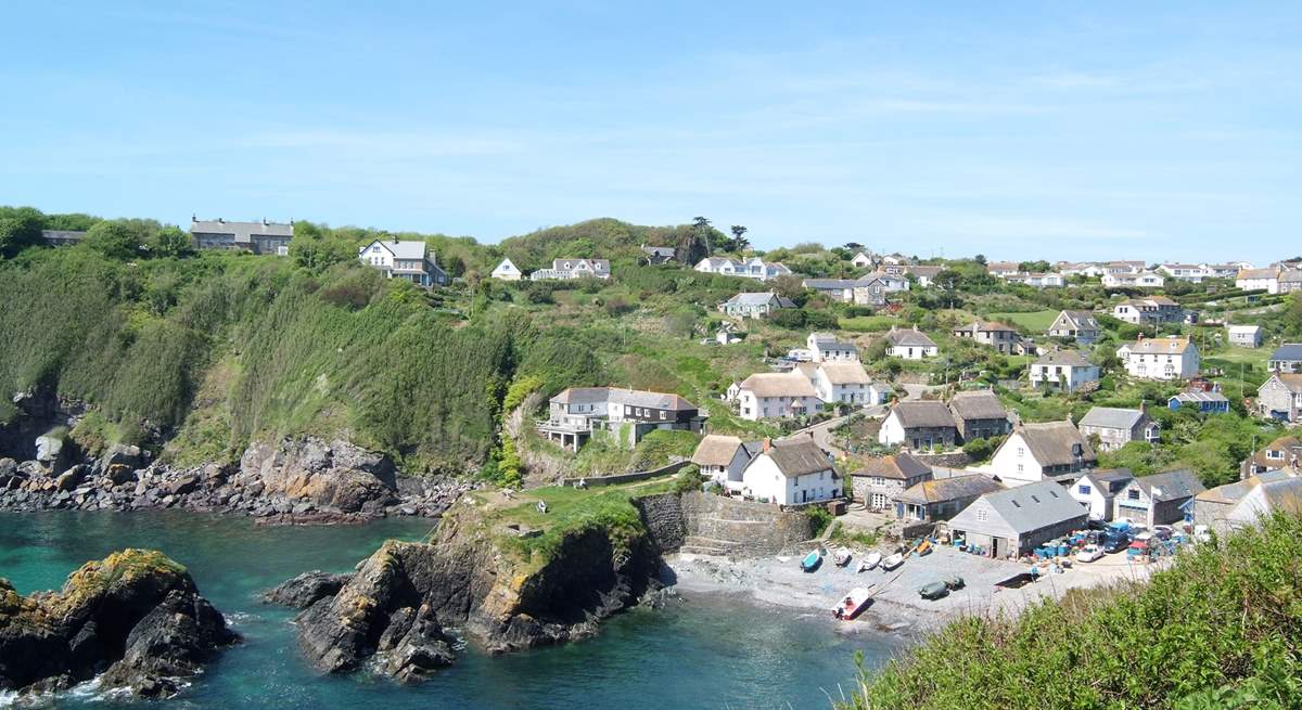 Looking back at picturesque Cadgwith Cove from the clifftop footpath just beyond the village...