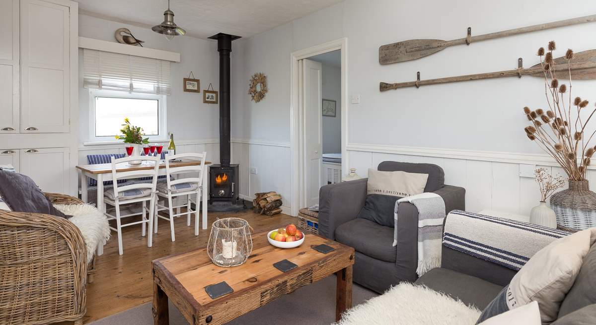 There is such a stylish but cosy interior at this cottage, with the bonus of a wood-burning stove for out-of-season holidays here.