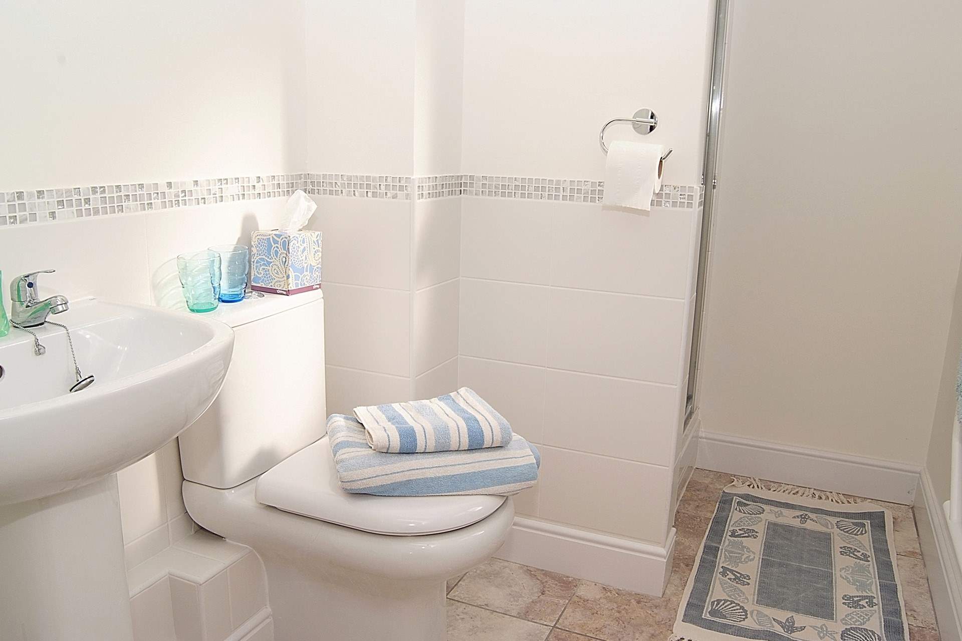 The bright and contemporary shower-room.