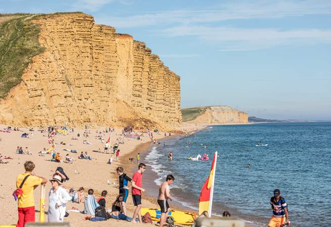 The much-loved cliffs of West Bay, which is very close to the cottage, the location for   dramatic scenes on the television programme Broadchurch.