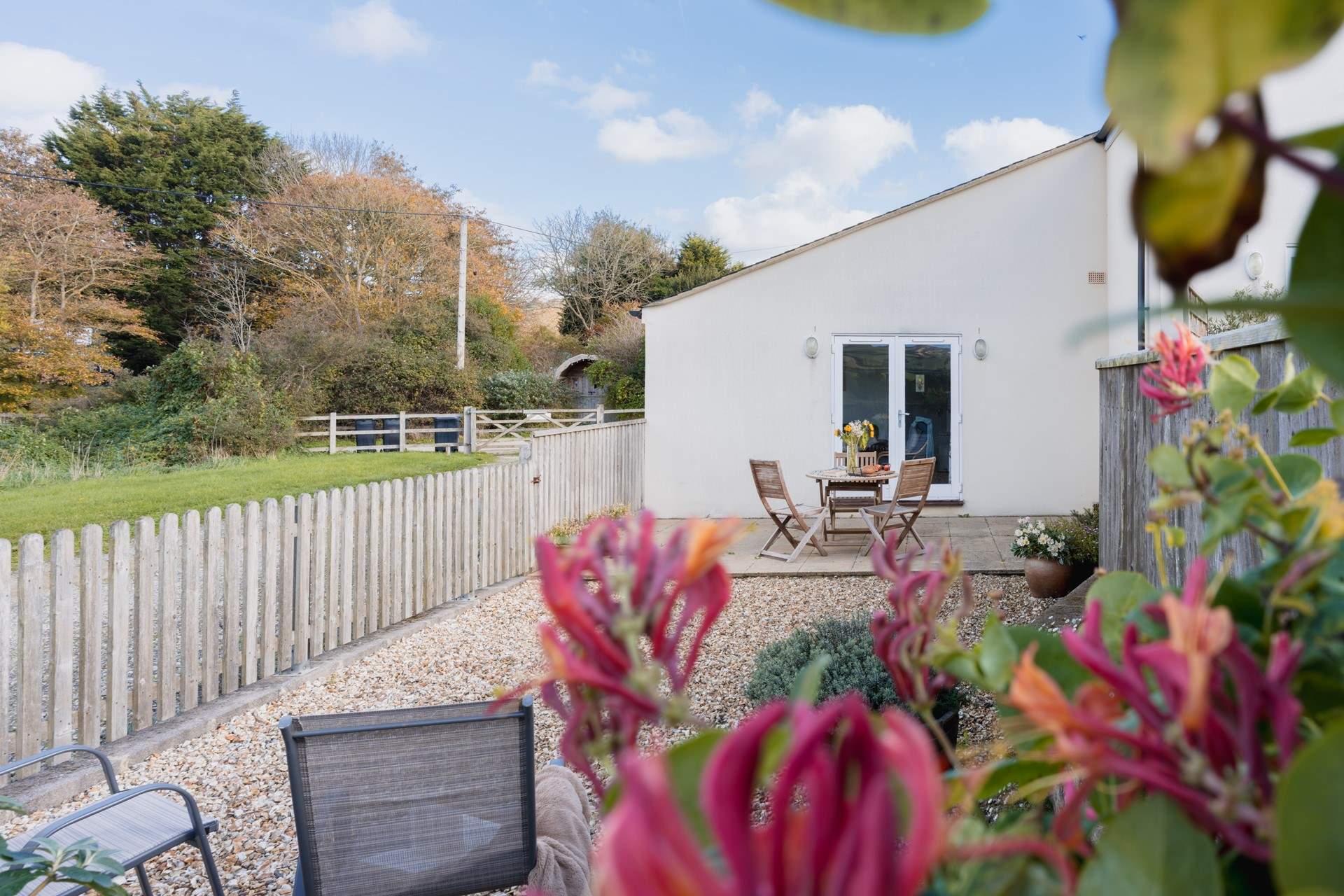 A lovely private courtyard with places to sit, eat and relax.