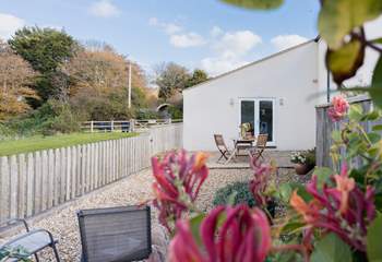 A lovely private courtyard with places to sit, eat and relax.