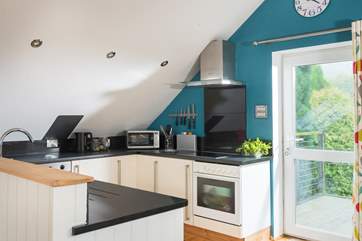 The kitchen-area is spacious.