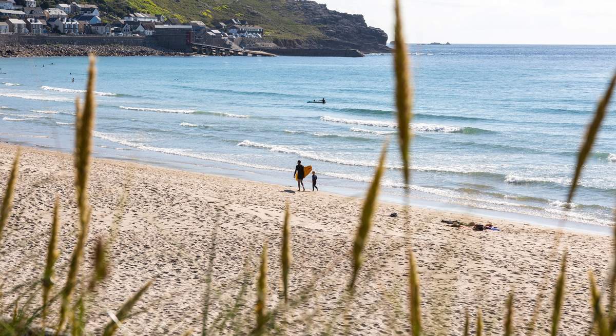 Surfers should head for the north coast and hit the Atlantic waves at beautiful Sennen Cove.