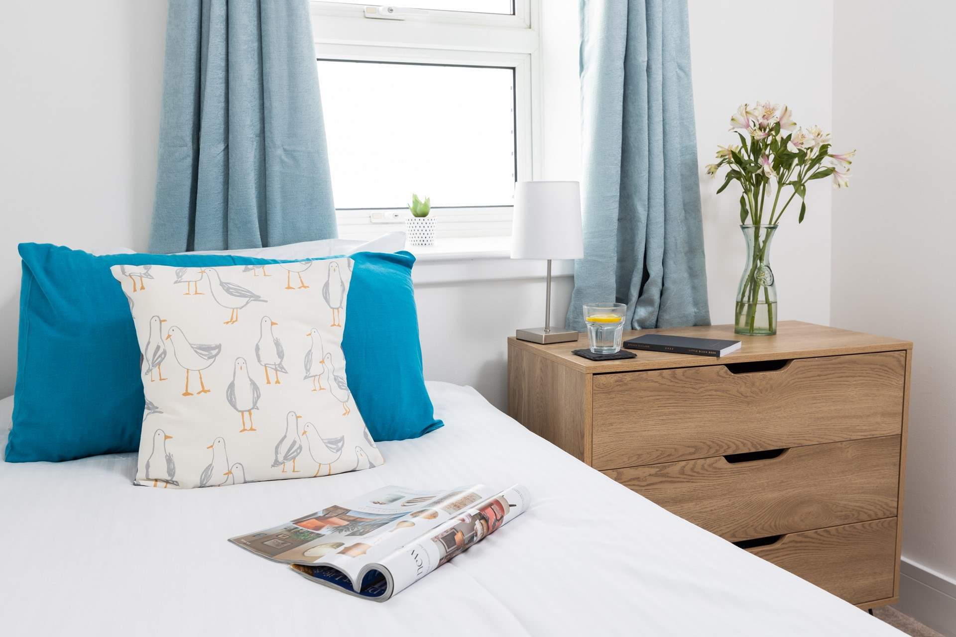 The nautical theme runs through the bedrooms.