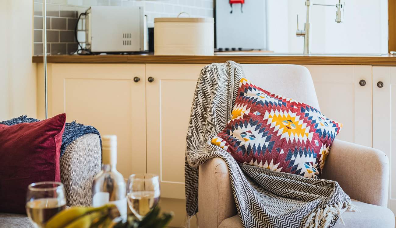 Comfy sofas and chairs.