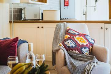 Comfy sofas and chairs.