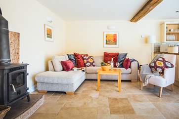 Snuggle up in front of the wood burner.