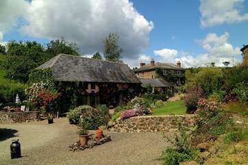 There is plenty of space in front of the cottages for you all to spread out.
