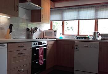 The fully equipped kitchen.