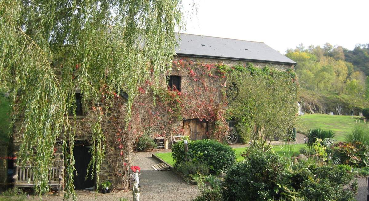 Looking across to the barns opposite.