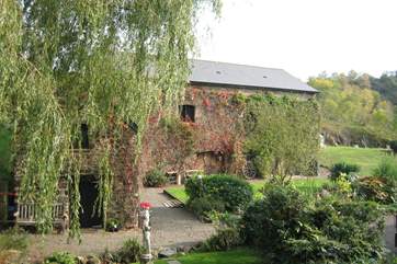 Looking across to the barns opposite.