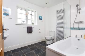 The family bathroom is located on the first floor.