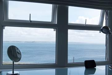 Sea views from the second floor bedroom work-area.