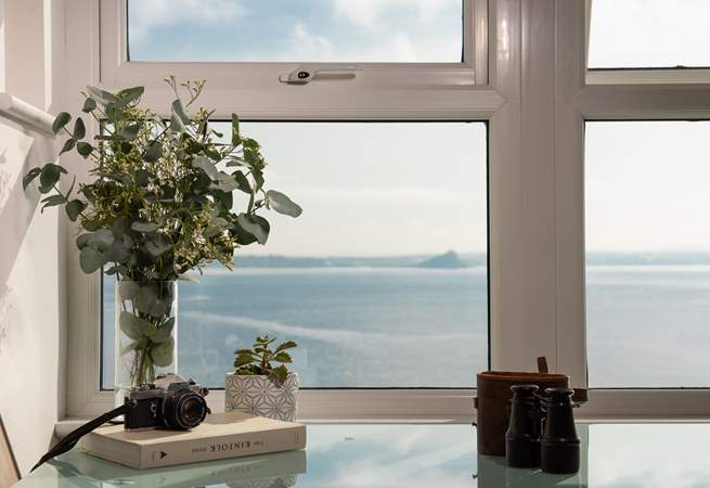 Peer out the window to views across the harbour. 